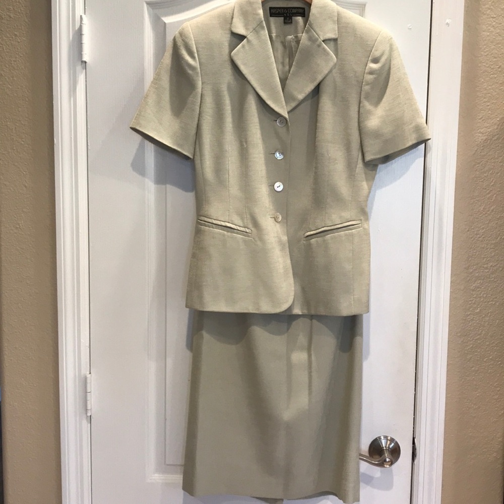 Kasper Spring Green 2 Piece Skirt Suit